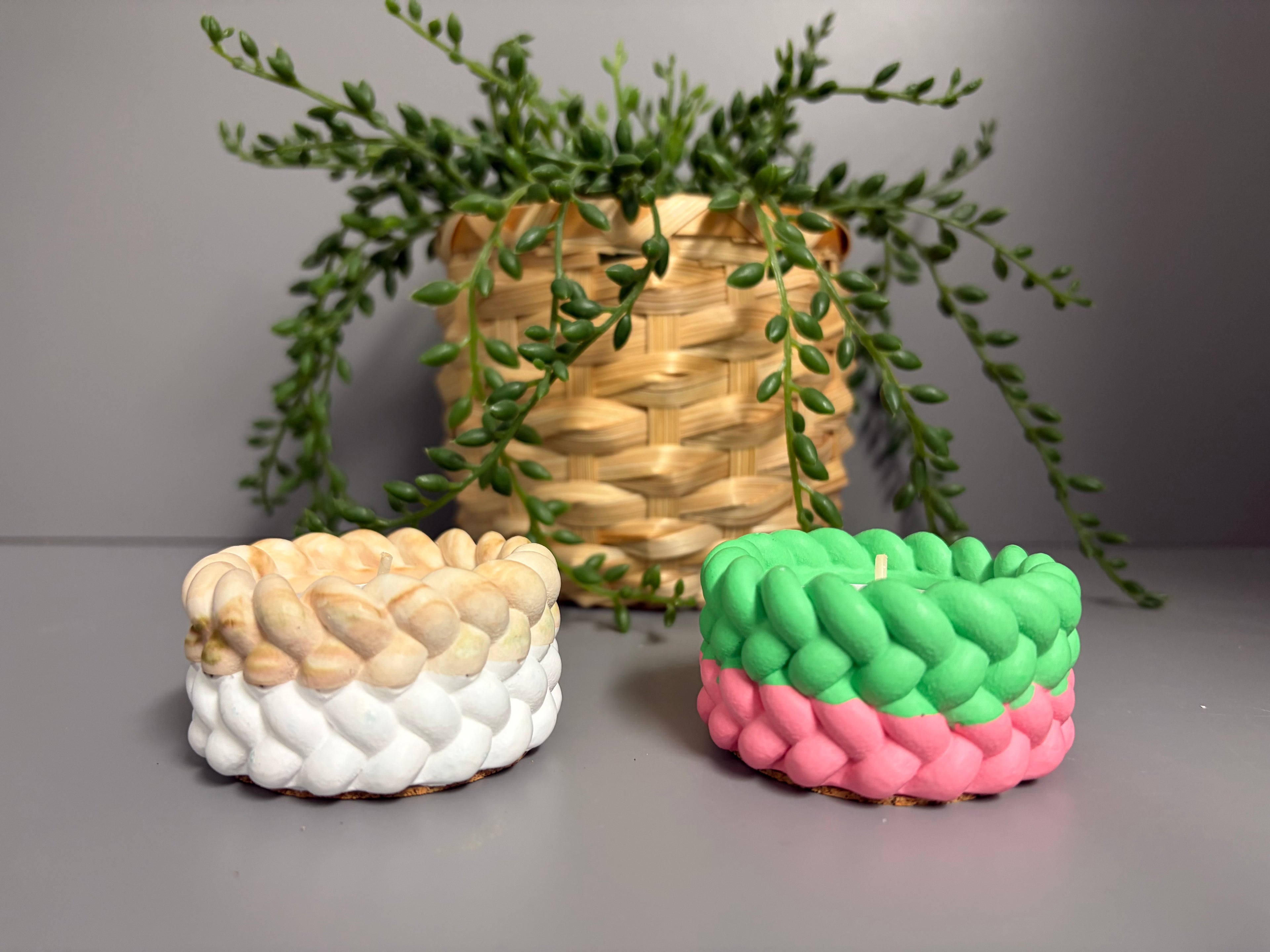 Jesmonite eco resin rope tea light holders