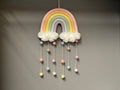 Macrame Rainbow - rainbow wall hanging - Pom Poms - clouds - nursery decor