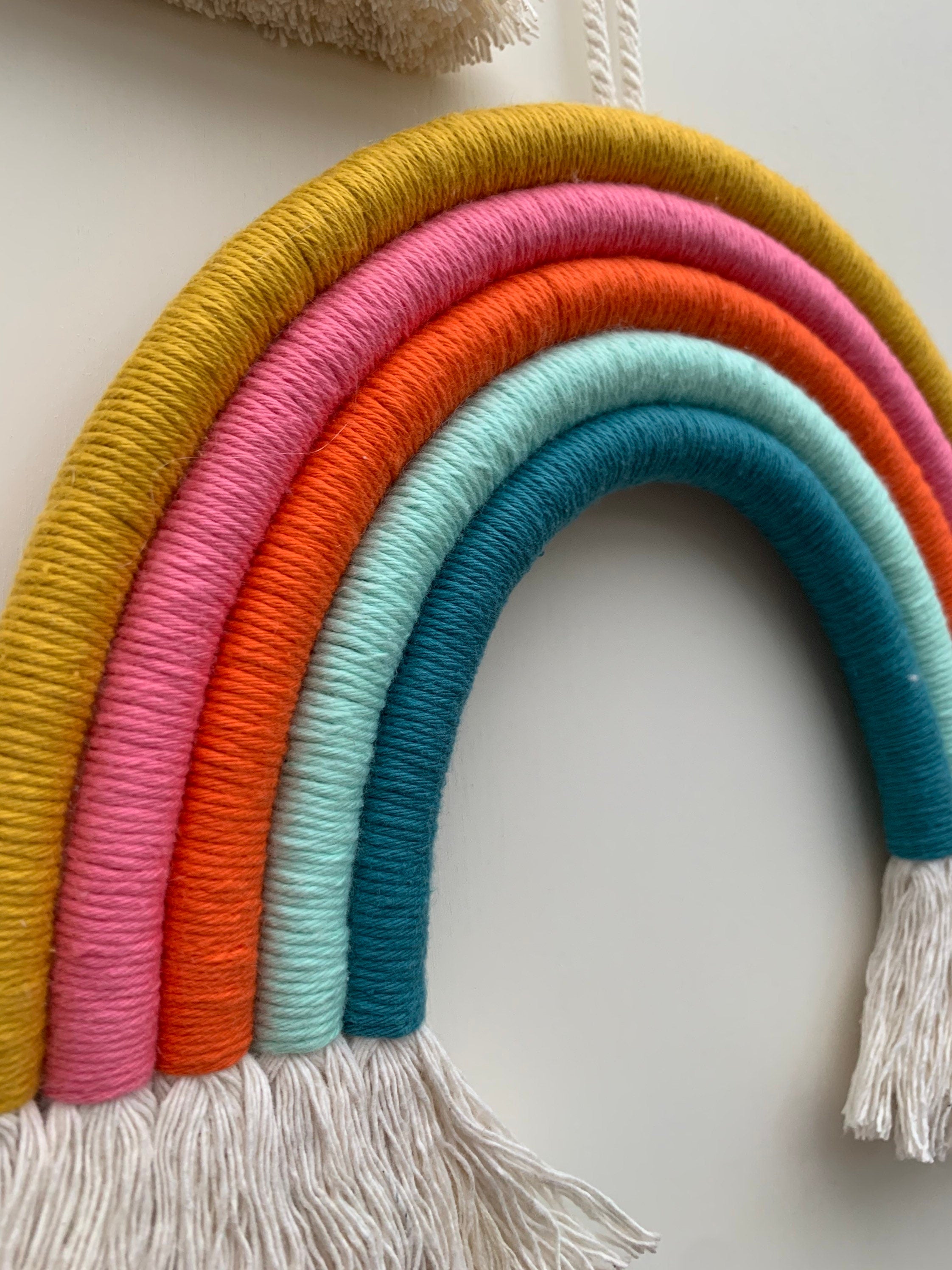 Rainbow wall hanging - macrame rainbow - rope rainbow - fibre art - nursery decor - playroom decor - rainbows