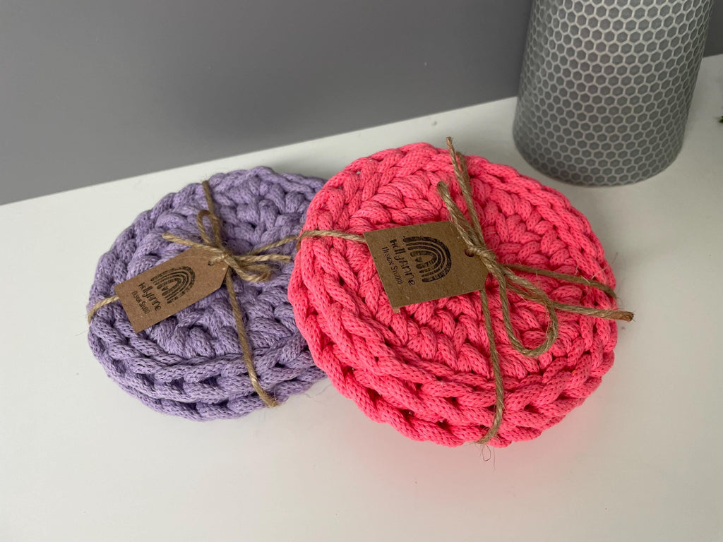 Handmade Crochet Coasters, Chunky Crochet coasters, home decor