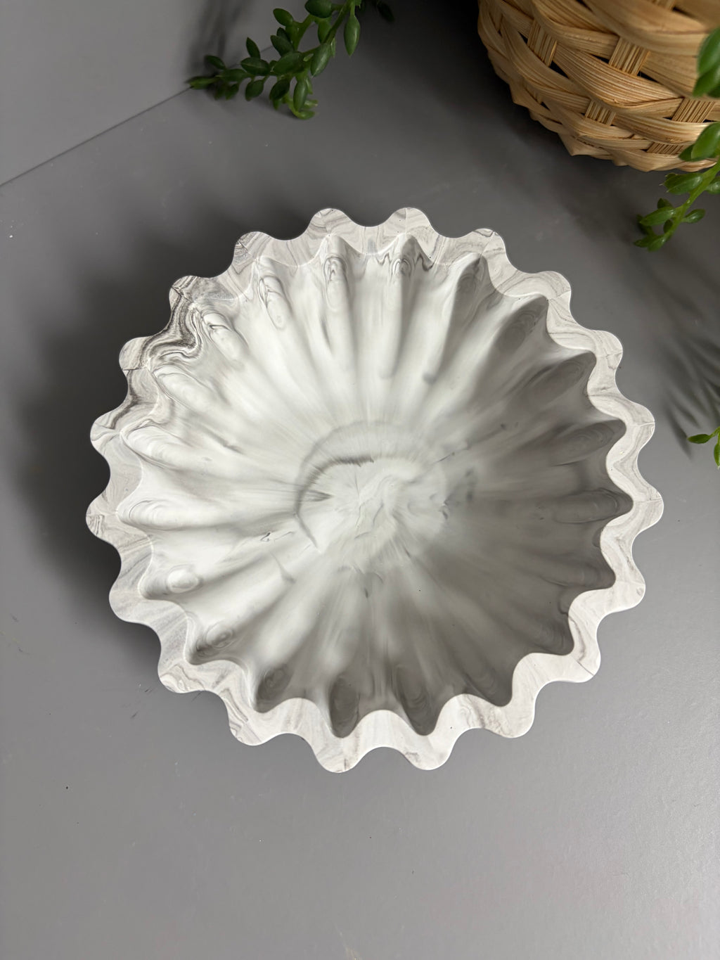 Jesmonite decorative wave bowl