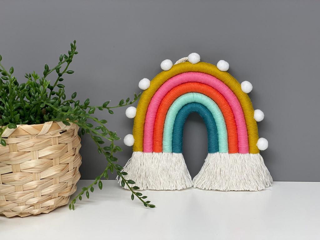 Rainbow wall hanging - macrame rainbow - rope rainbow - fibre art - nursery decor - playroom decor - rainbows