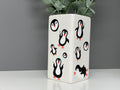 Hand painted penguin theme ceramic vase