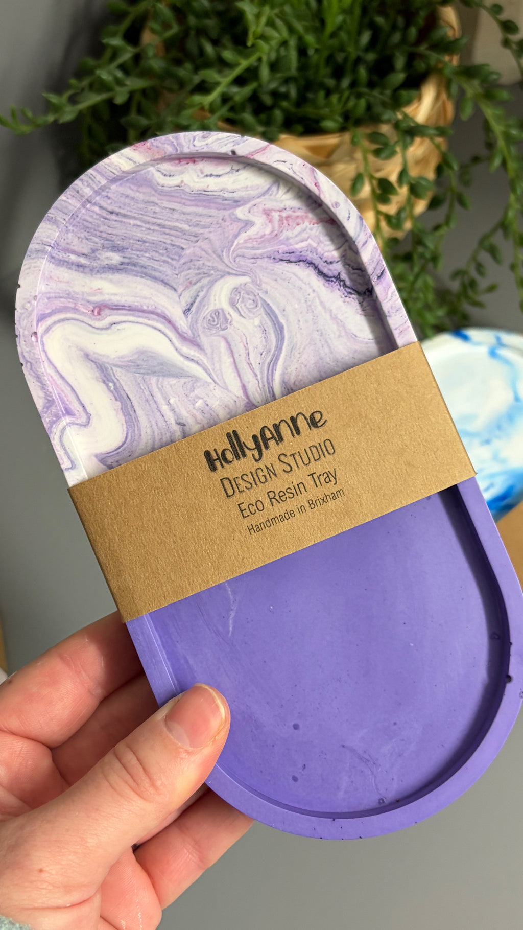 Jesmonite eco resin trinket tray, home decor