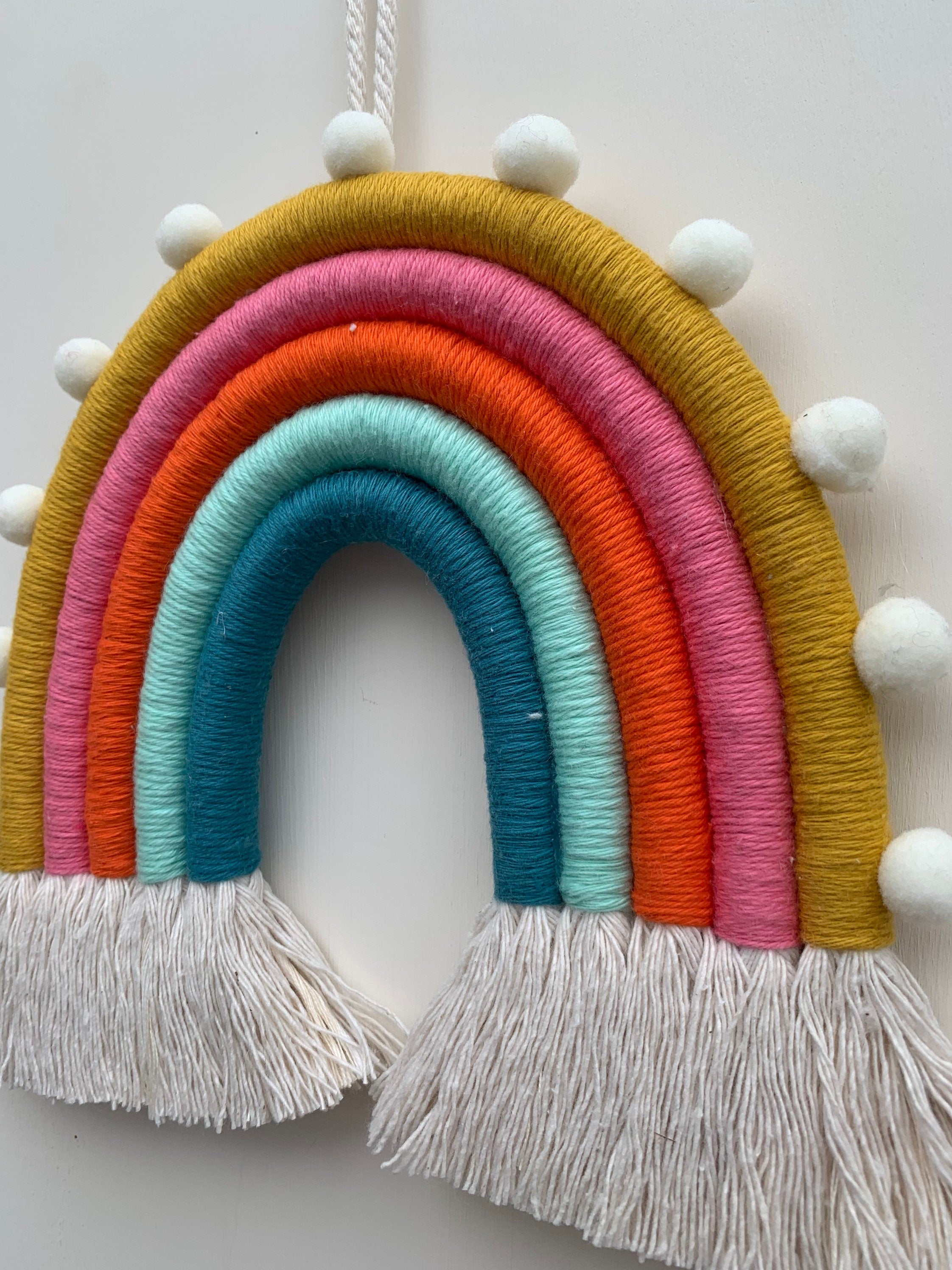 Rainbow wall hanging - macrame rainbow - rope rainbow - fibre art - nursery decor - playroom decor - rainbows