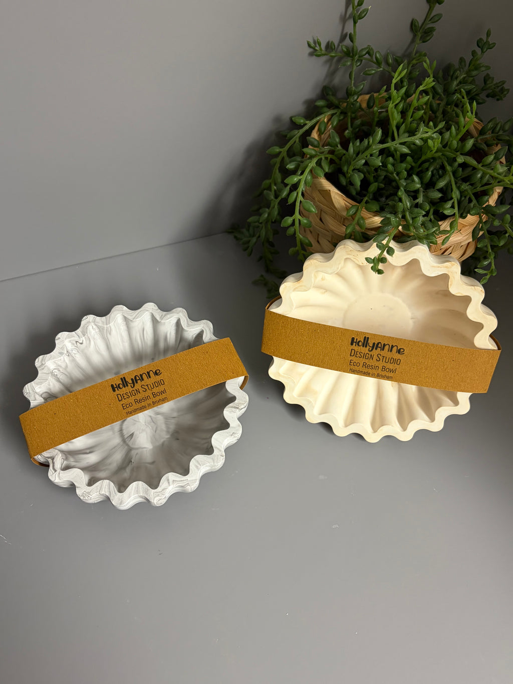 Jesmonite decorative wave bowl