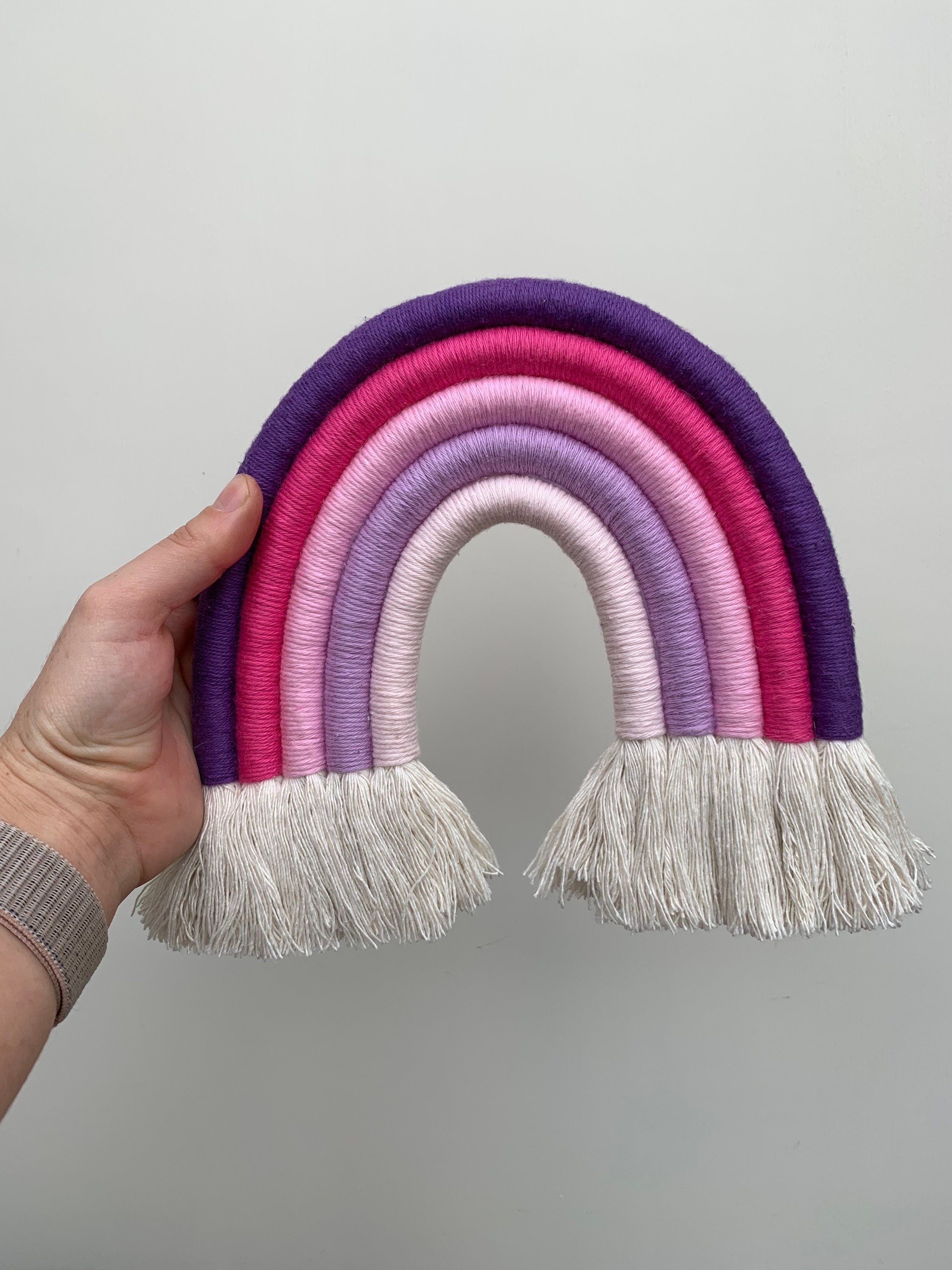 Rainbow wall hanging - rope rainbow - fibre art - nursery decor - playroom decor - new baby gift - baby shower - Rainbows