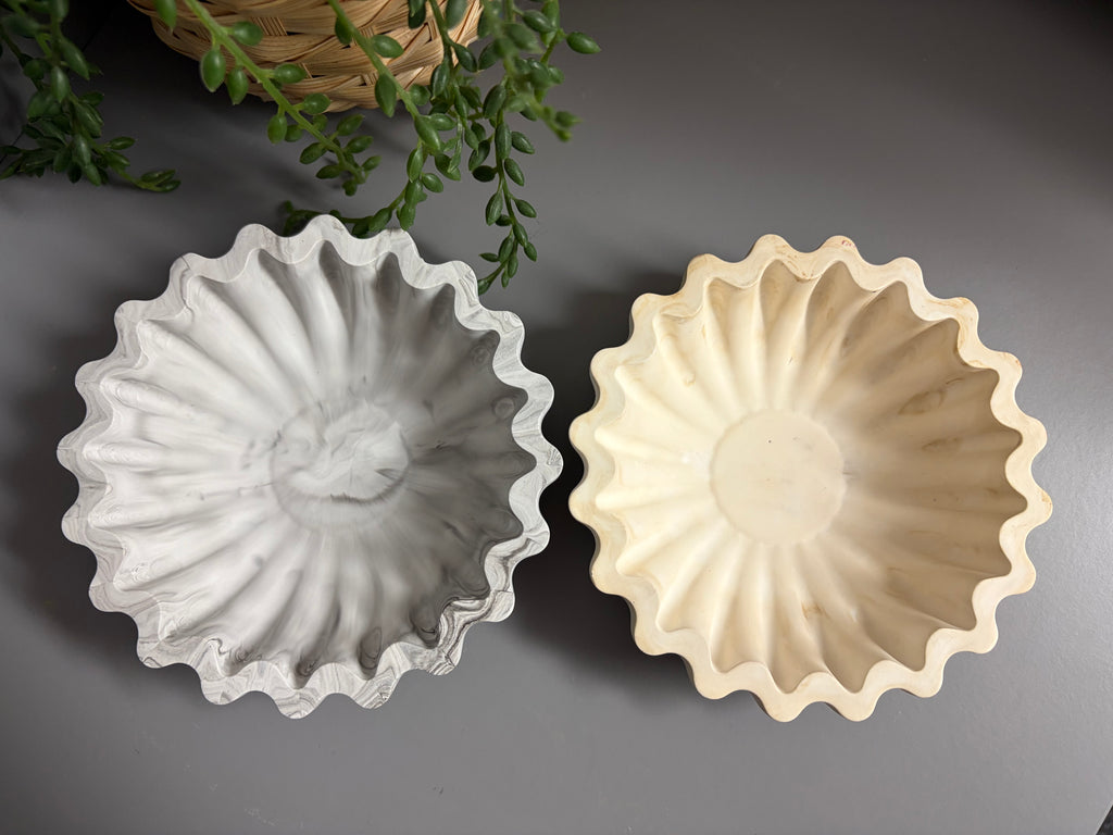 Jesmonite decorative wave bowl