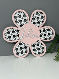 Rattan style wall flower - personalised wall decor - name flower - nursery decor - childrens door sign - flower name plaque