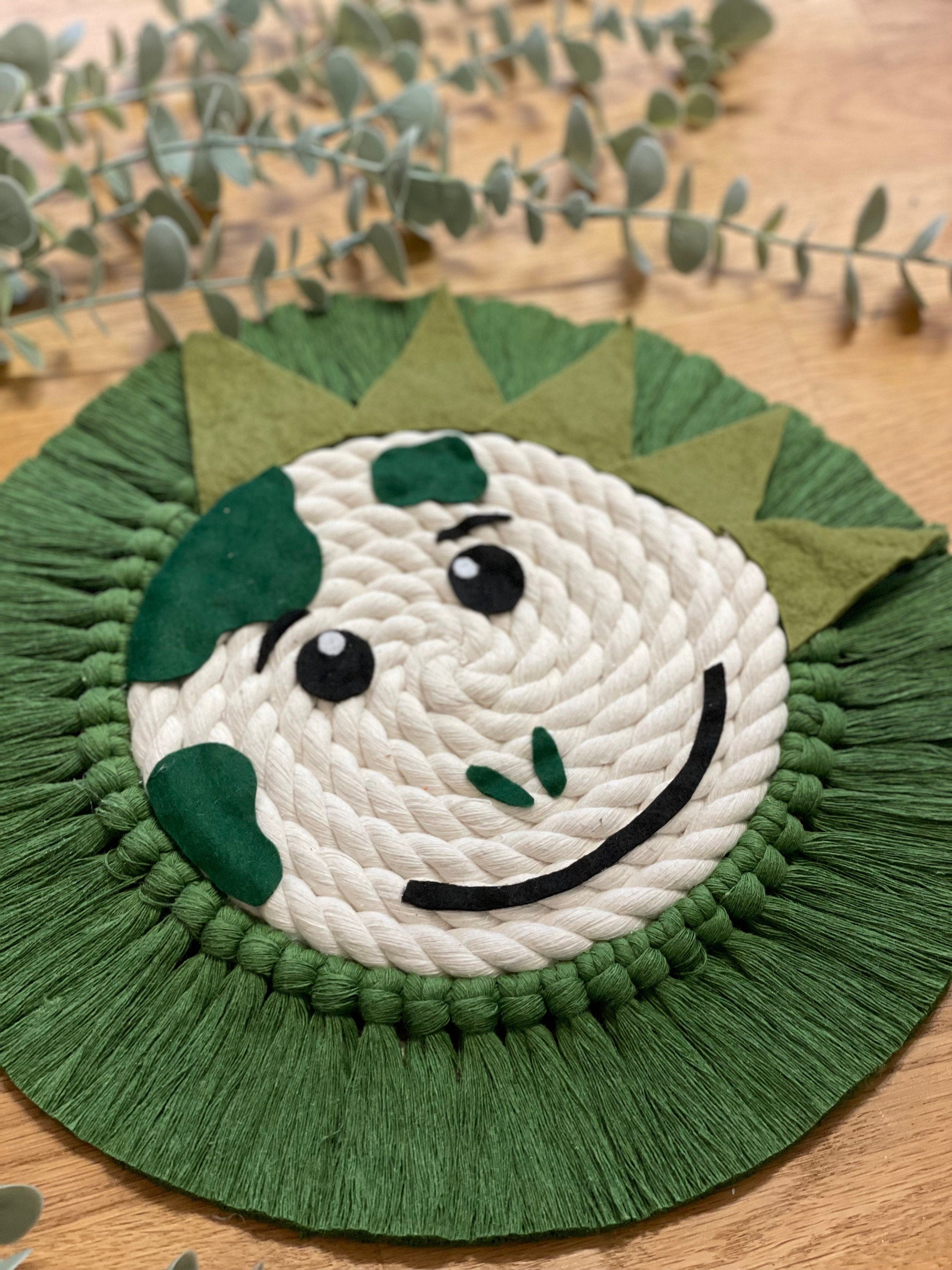 Dinosaur macrame rope animal, rope animal face, nursery decor