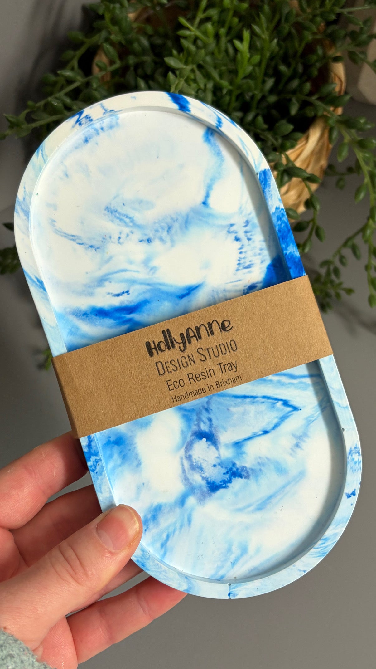 Jesmonite eco resin trinket tray, home decor