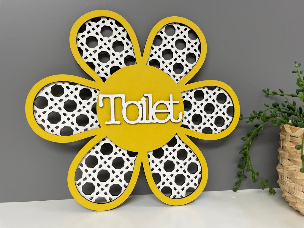 Rattan style wall flower - personalised wall decor - name flower - nursery decor - childrens door sign - flower name plaque