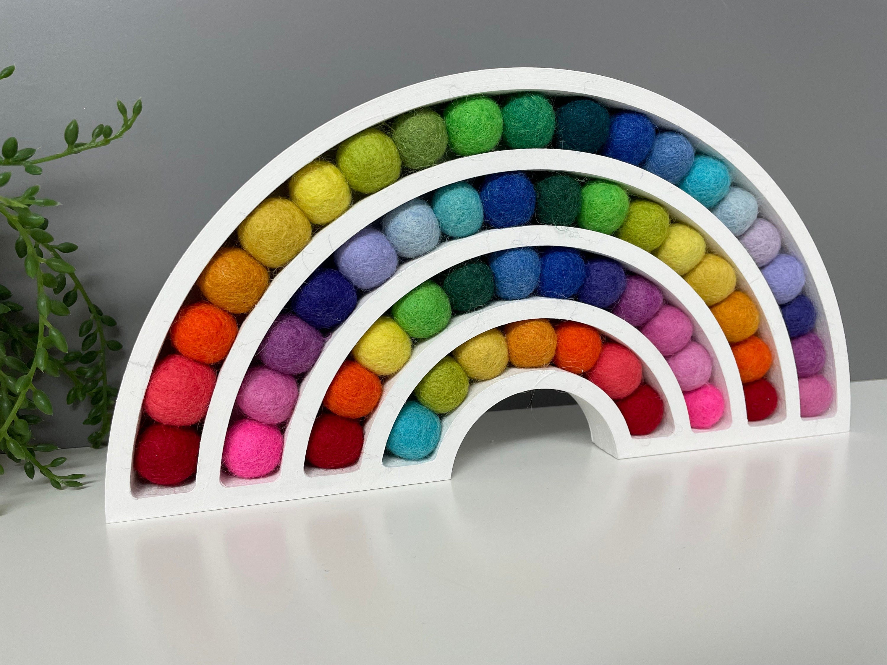 Pom Pom wooden rainbow