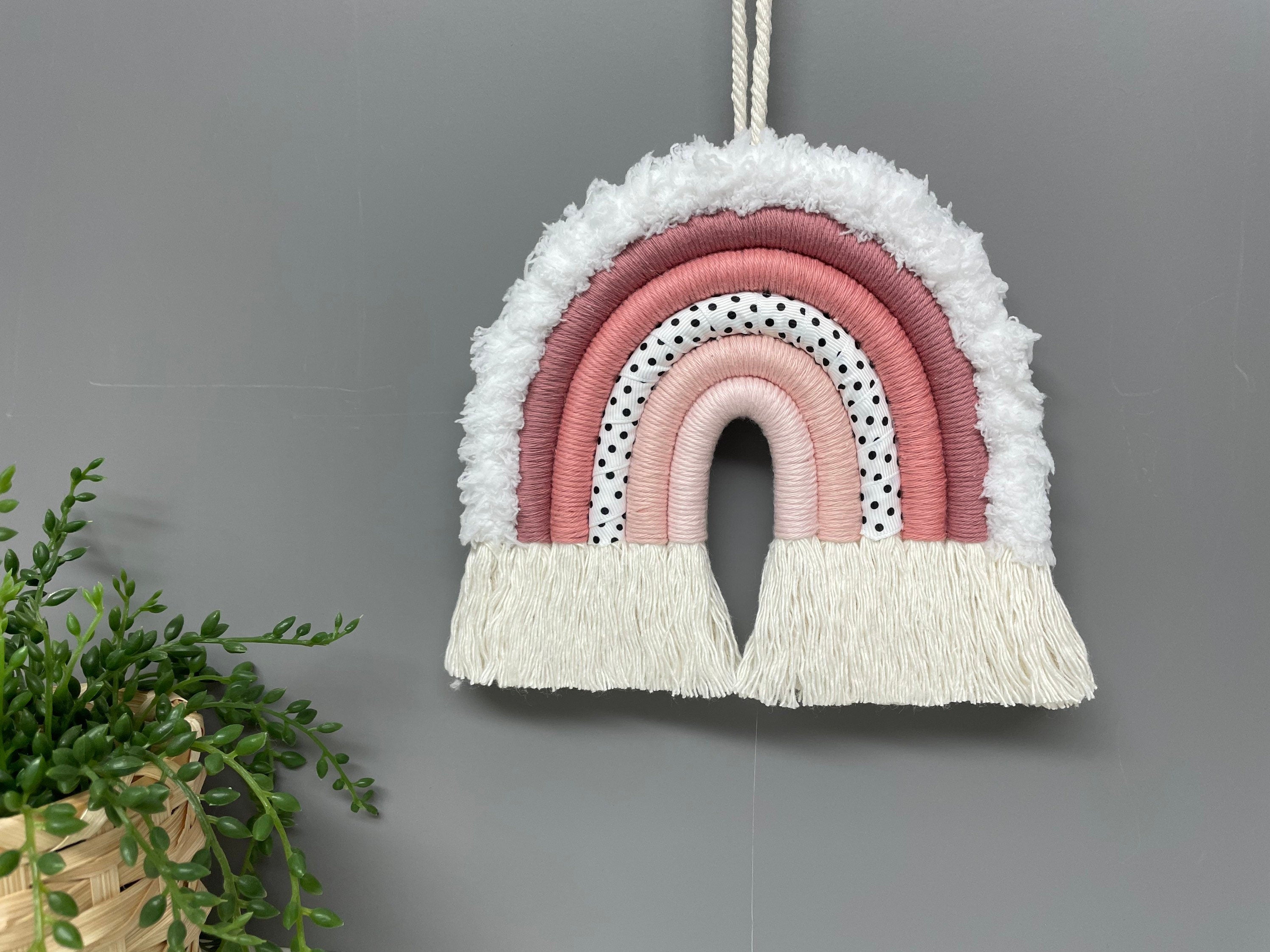 Rainbow wall hanging - macrame rainbow - fibre art - nursery decor - playroom decor - new baby gift - rope rainbow