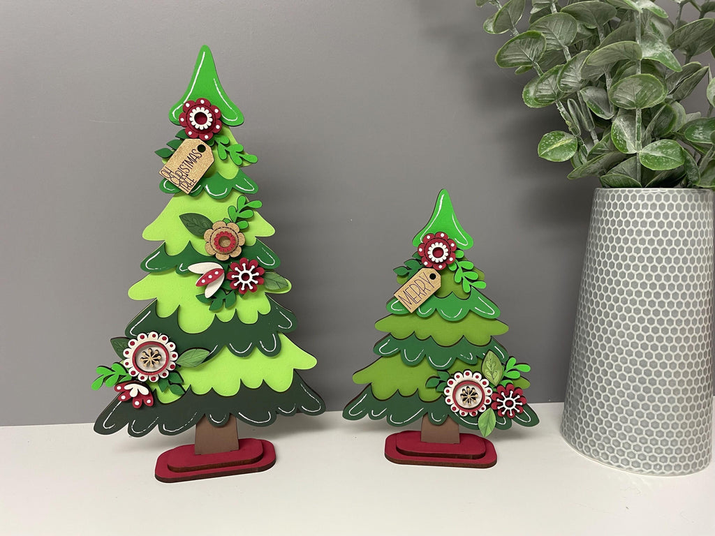 Wooden Christmas Tree decoration, hand painted Christmas tree, Fireplace Decor