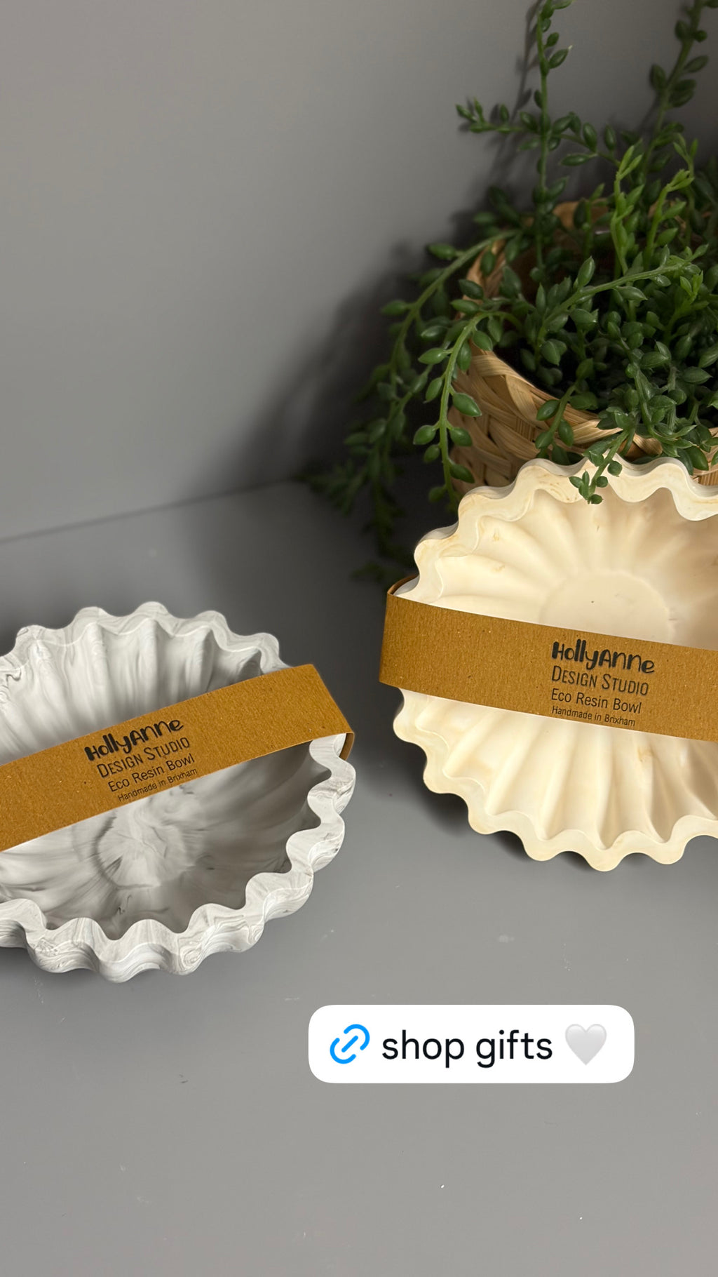 Jesmonite decorative wave bowl