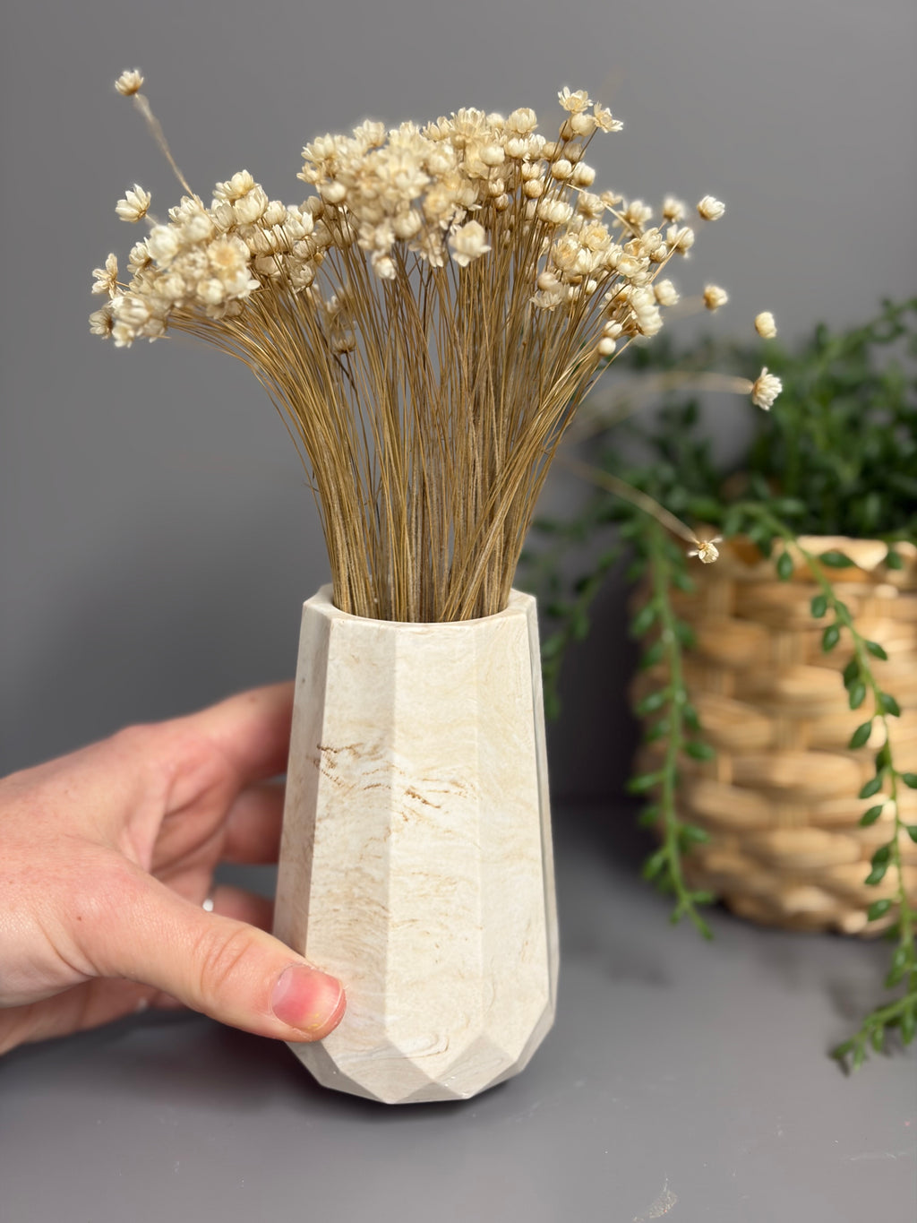 Handmade Jesmonite eco resin mini vase