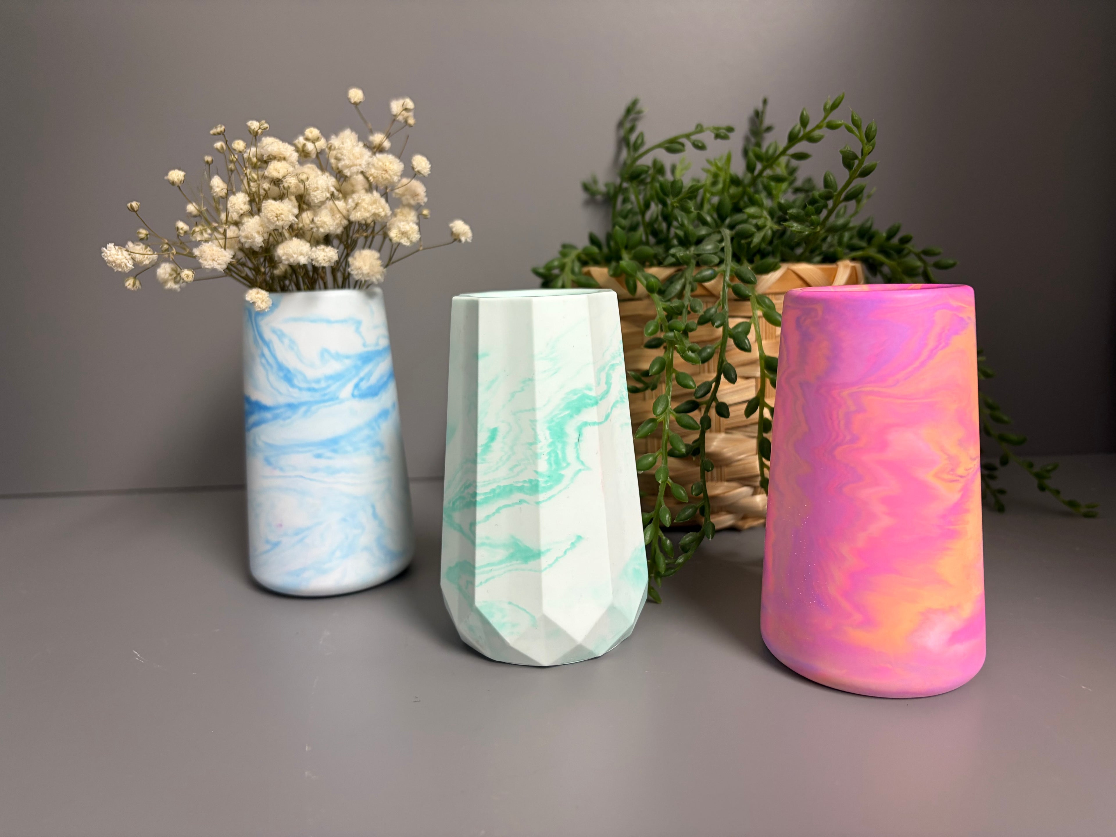 Handmade Jesmonite eco resin mini vase