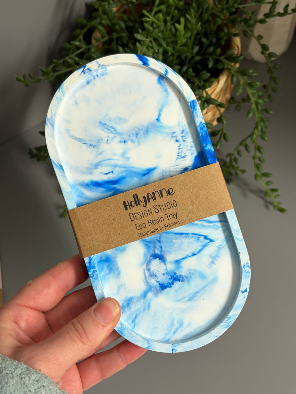Jesmonite eco resin trinket tray, home decor