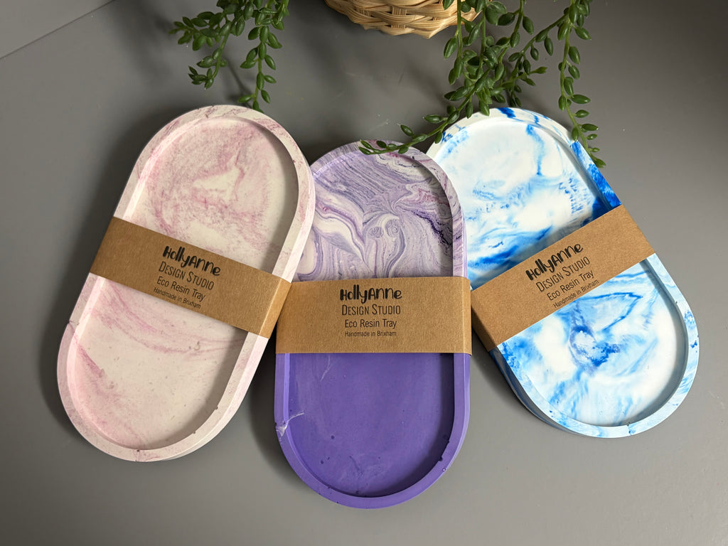 Jesmonite eco resin trinket tray, home decor