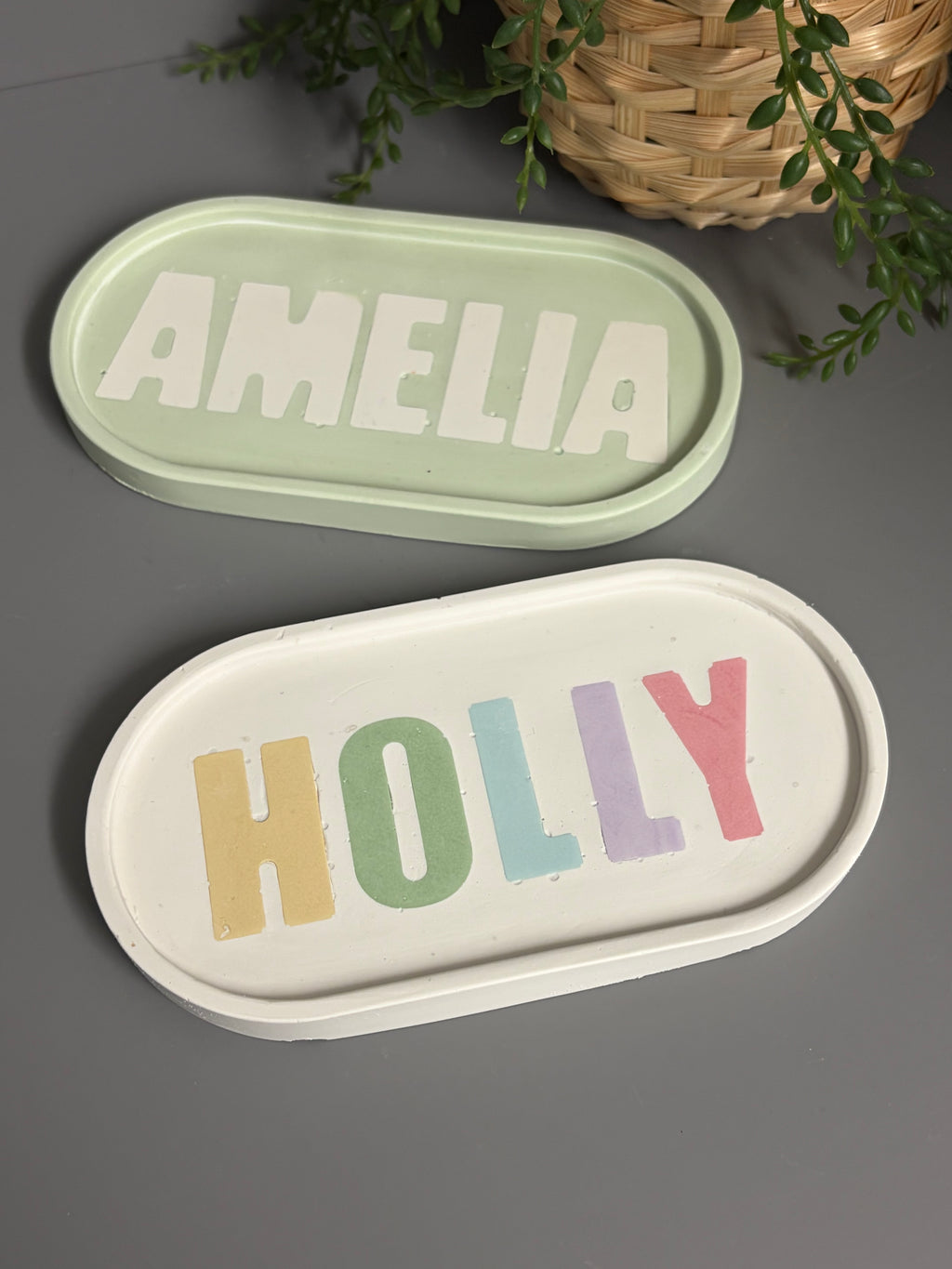 Medium Jesmonite catchall tray for glasses, keys or jewellery.