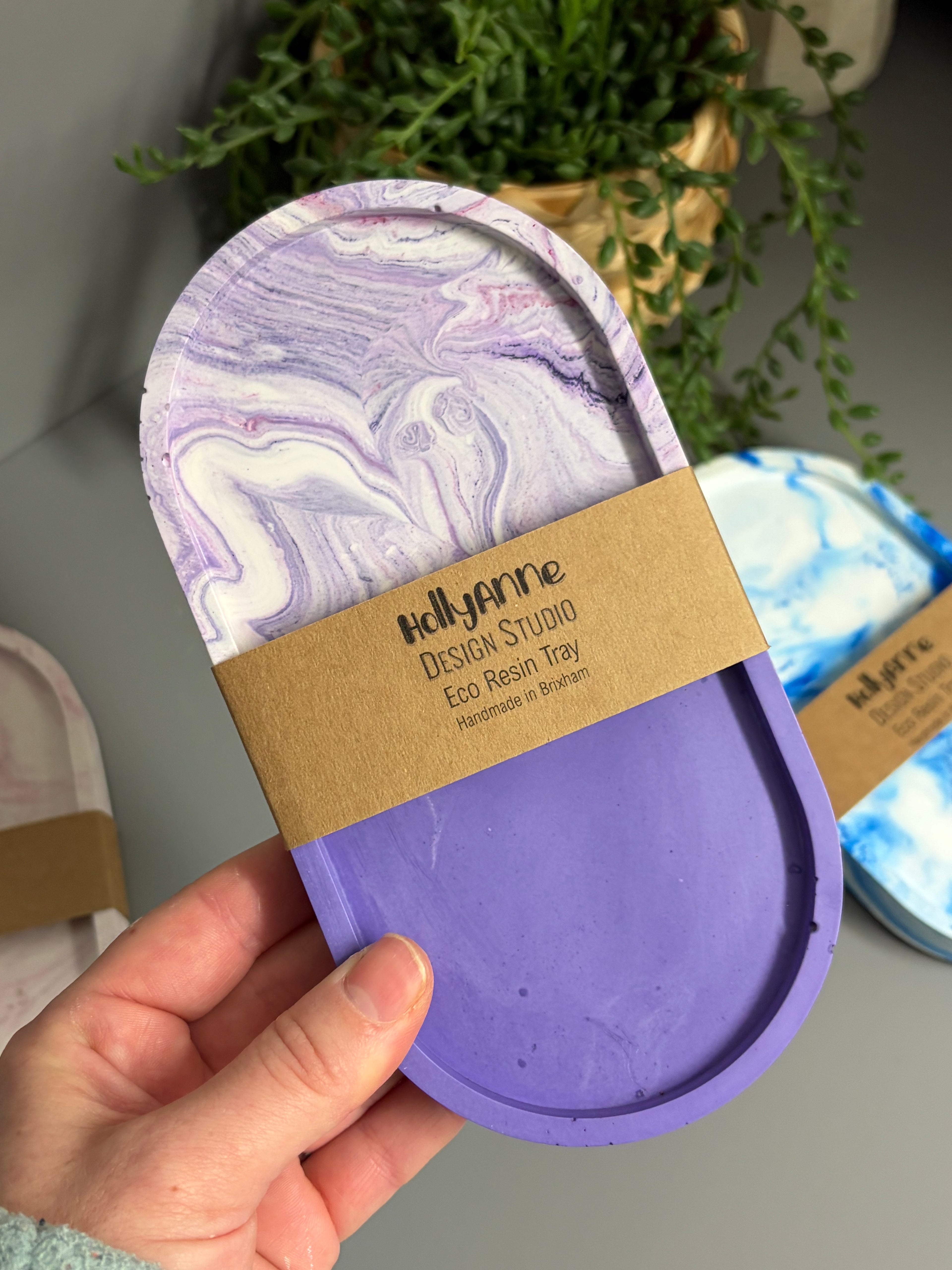 Jesmonite eco resin trinket tray, home decor
