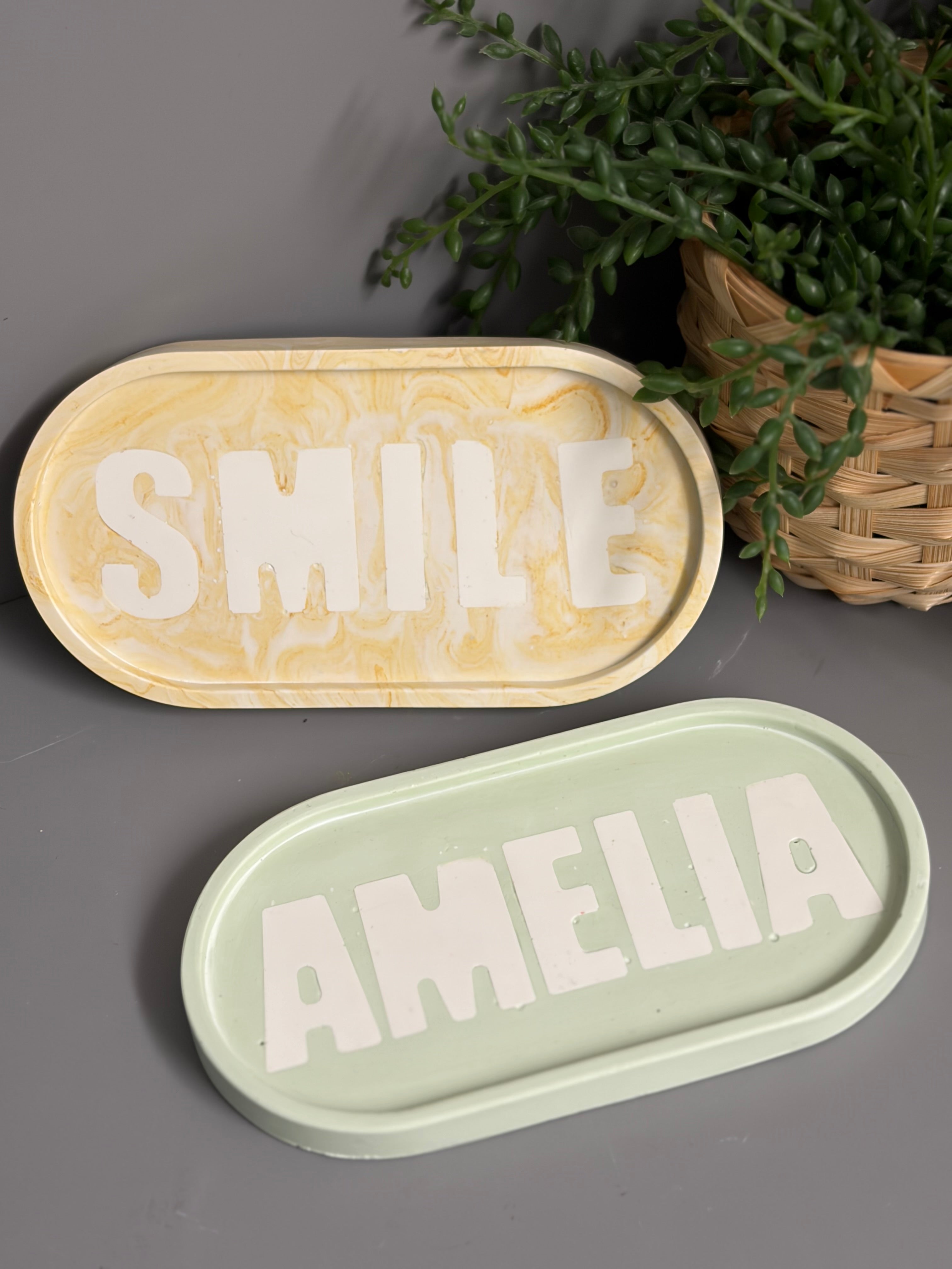 Medium Jesmonite catchall tray for glasses, keys or jewellery.