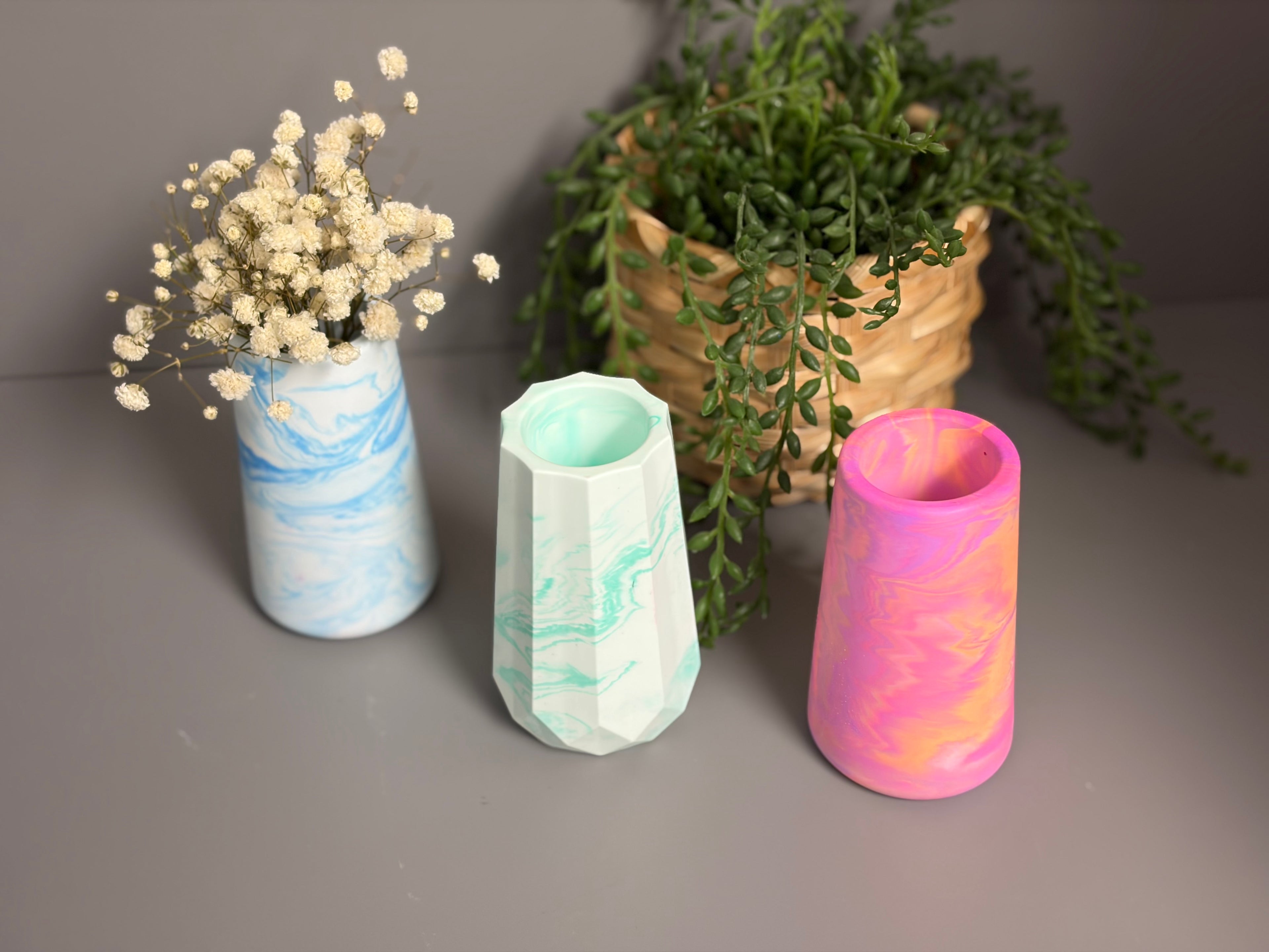 Handmade Jesmonite eco resin mini vase