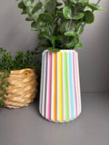 Handmade Jesmonite eco resin pastel stripe vase