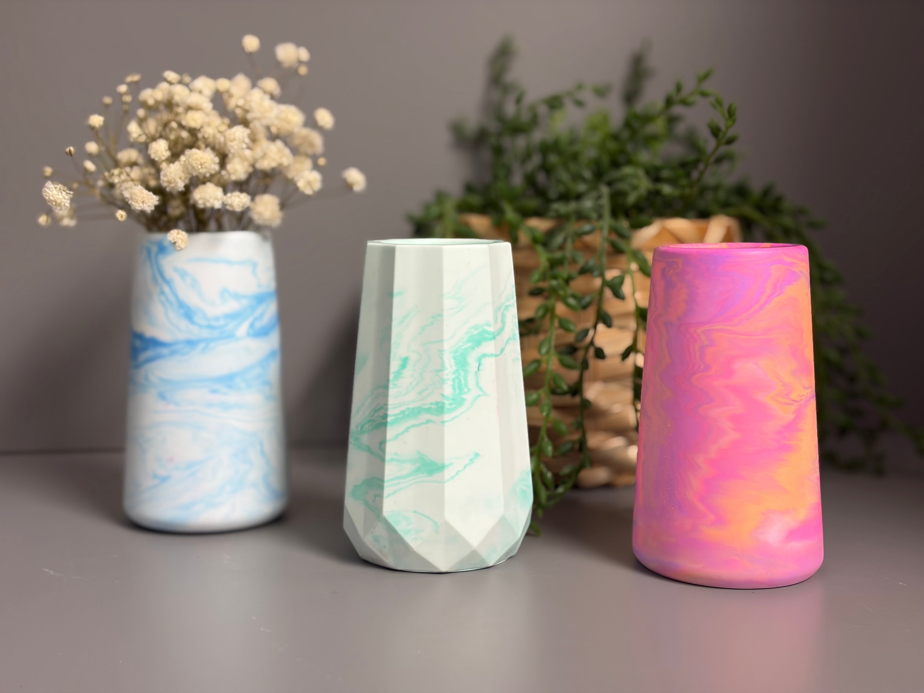 Handmade Jesmonite eco resin mini vase