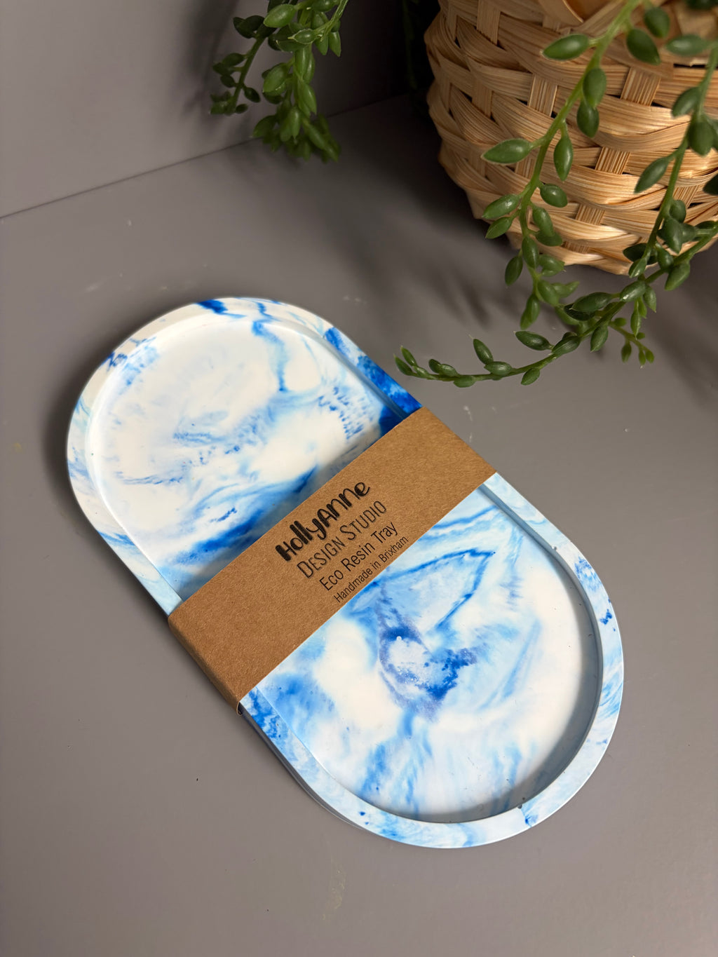 Jesmonite eco resin trinket tray, home decor