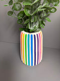 Jesmonite rainbow stripe vase