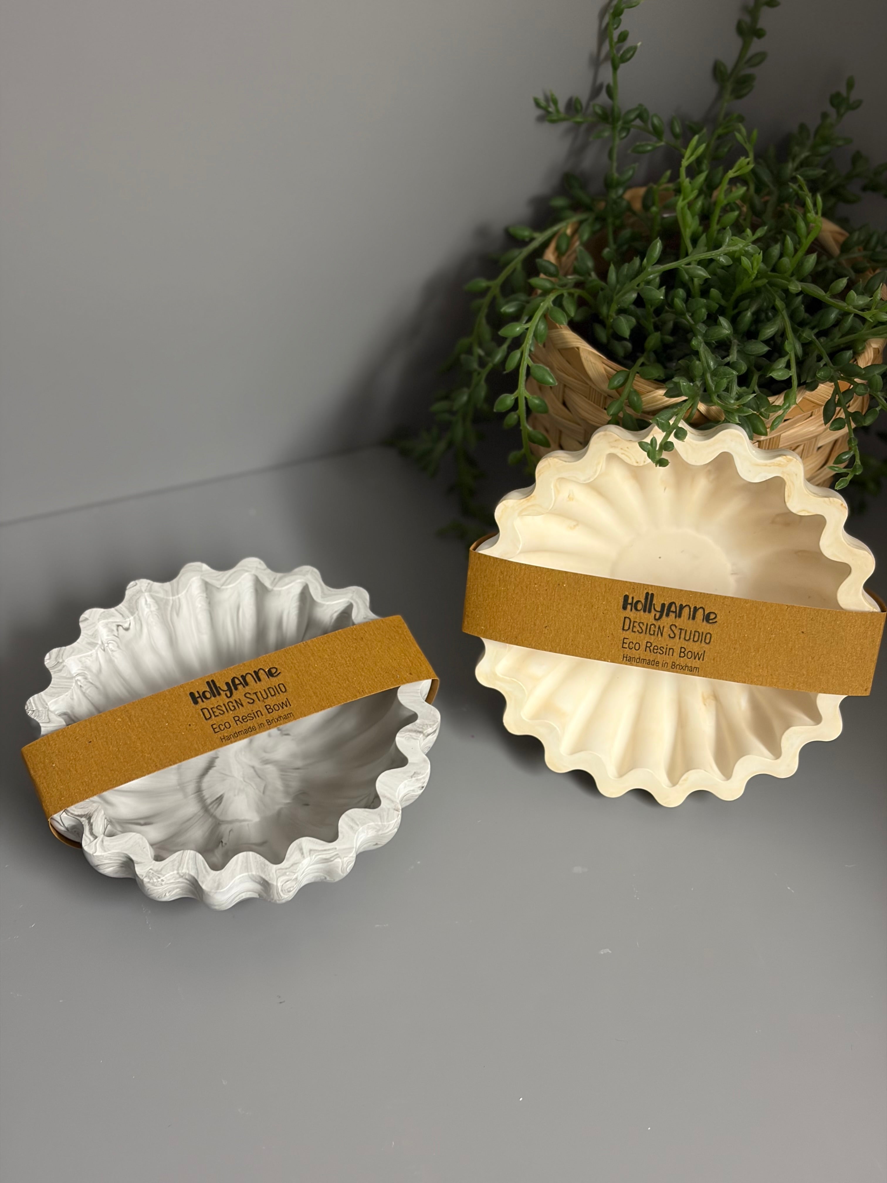Jesmonite decorative wave bowl