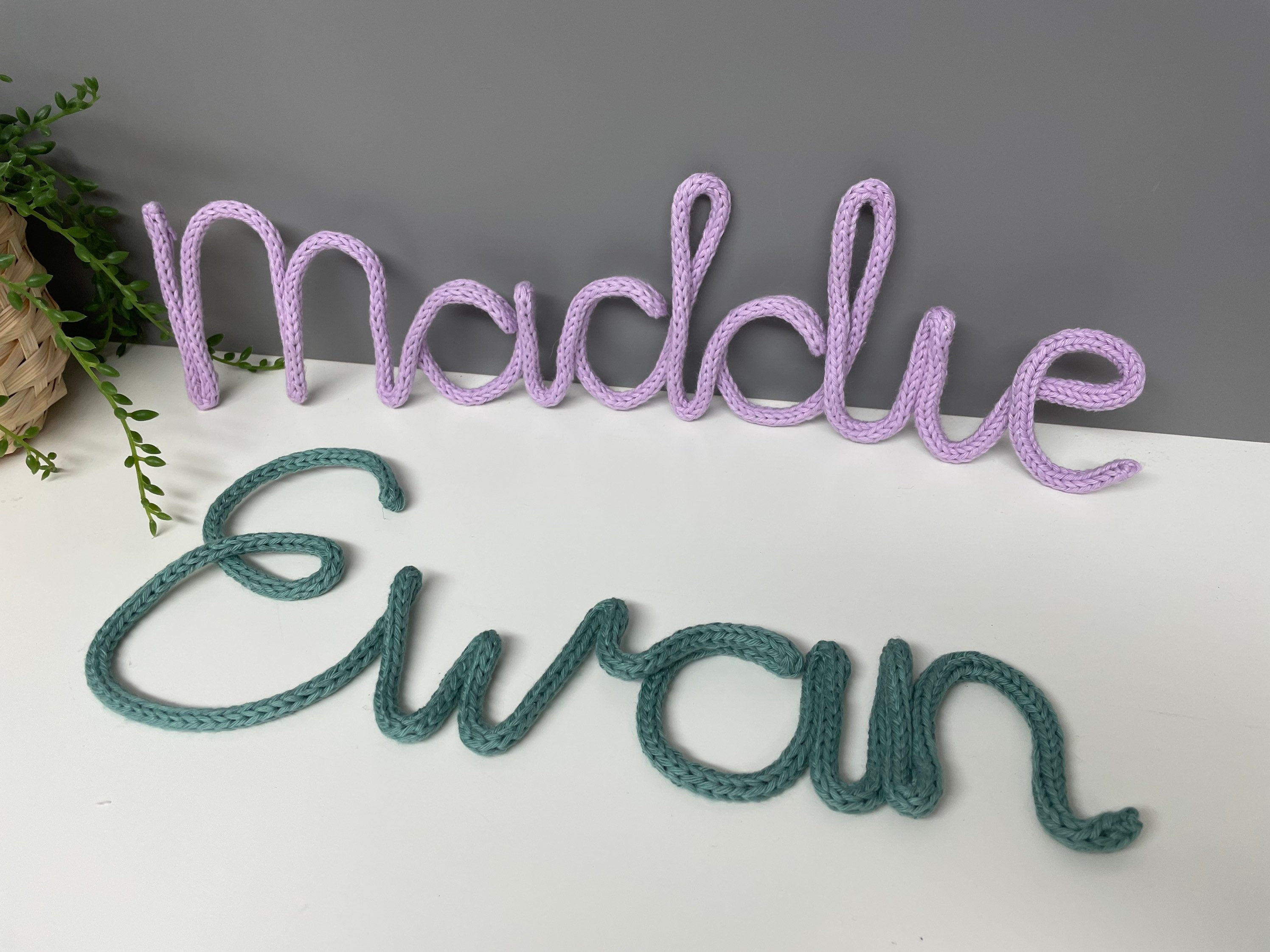 Personalised knitted wire word - wire words - personalised name - childrens bedroom name - nursery decor.