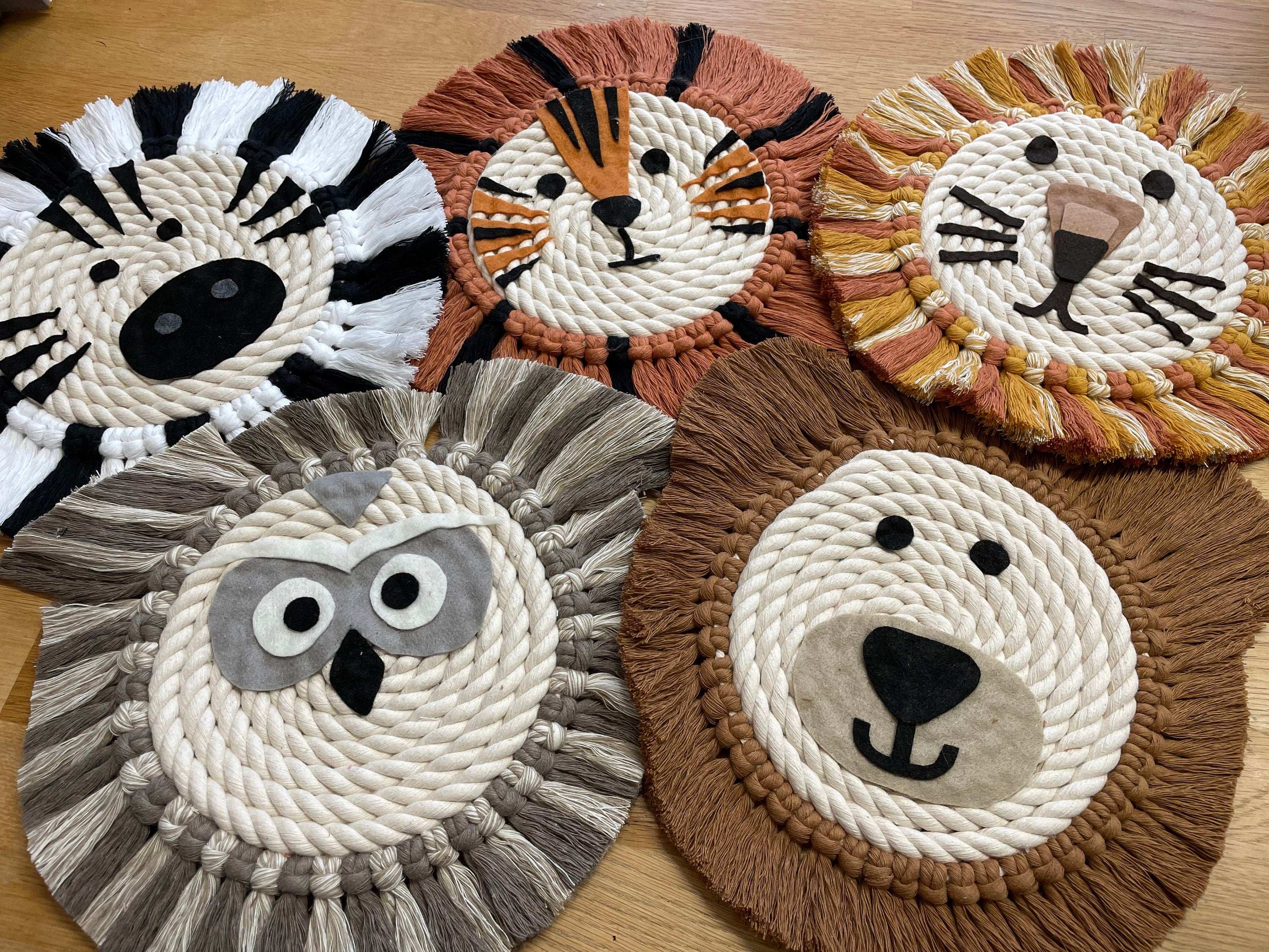 Macrame Zebra Wall Hanging - Jungle Nursery Decor