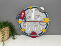 Space themed name plaque - wooden rocket sign - personalised name sign