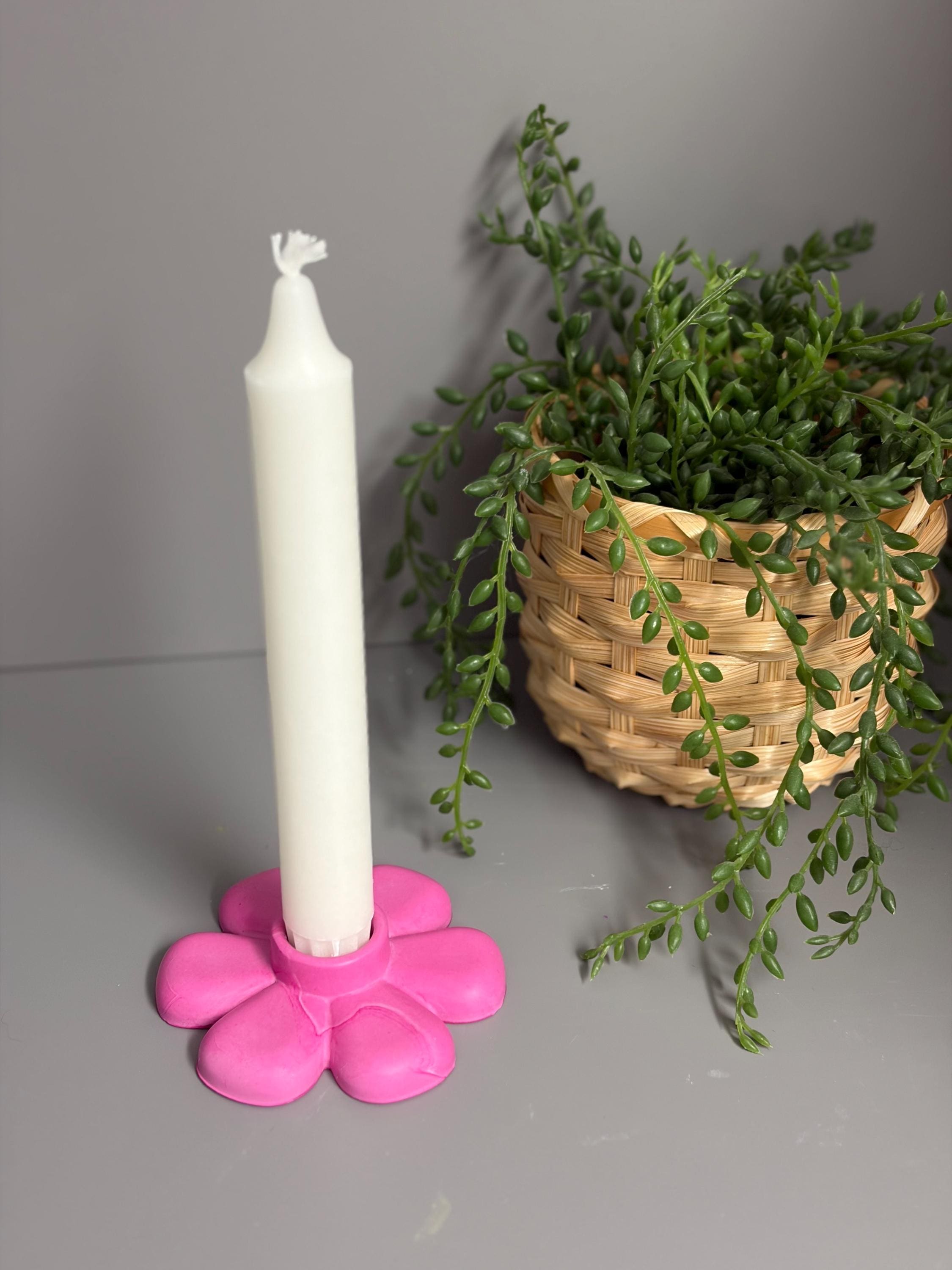 Jesmonite Flower candle holder.