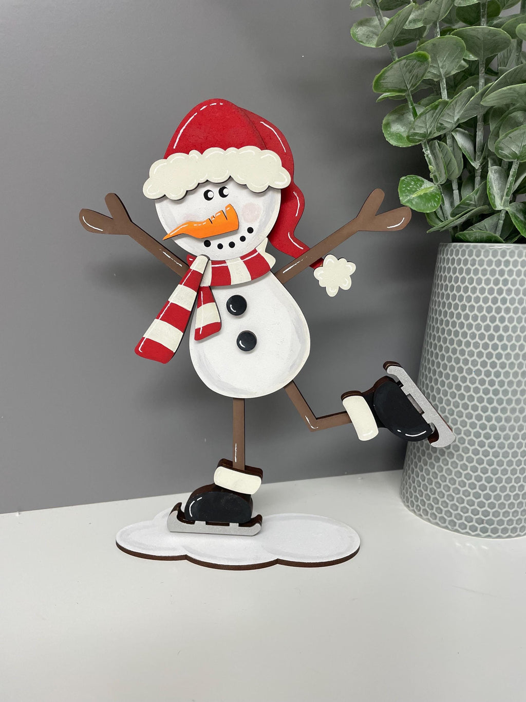 Christmas skating snowman decoration