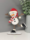 Christmas skating snowman decoration