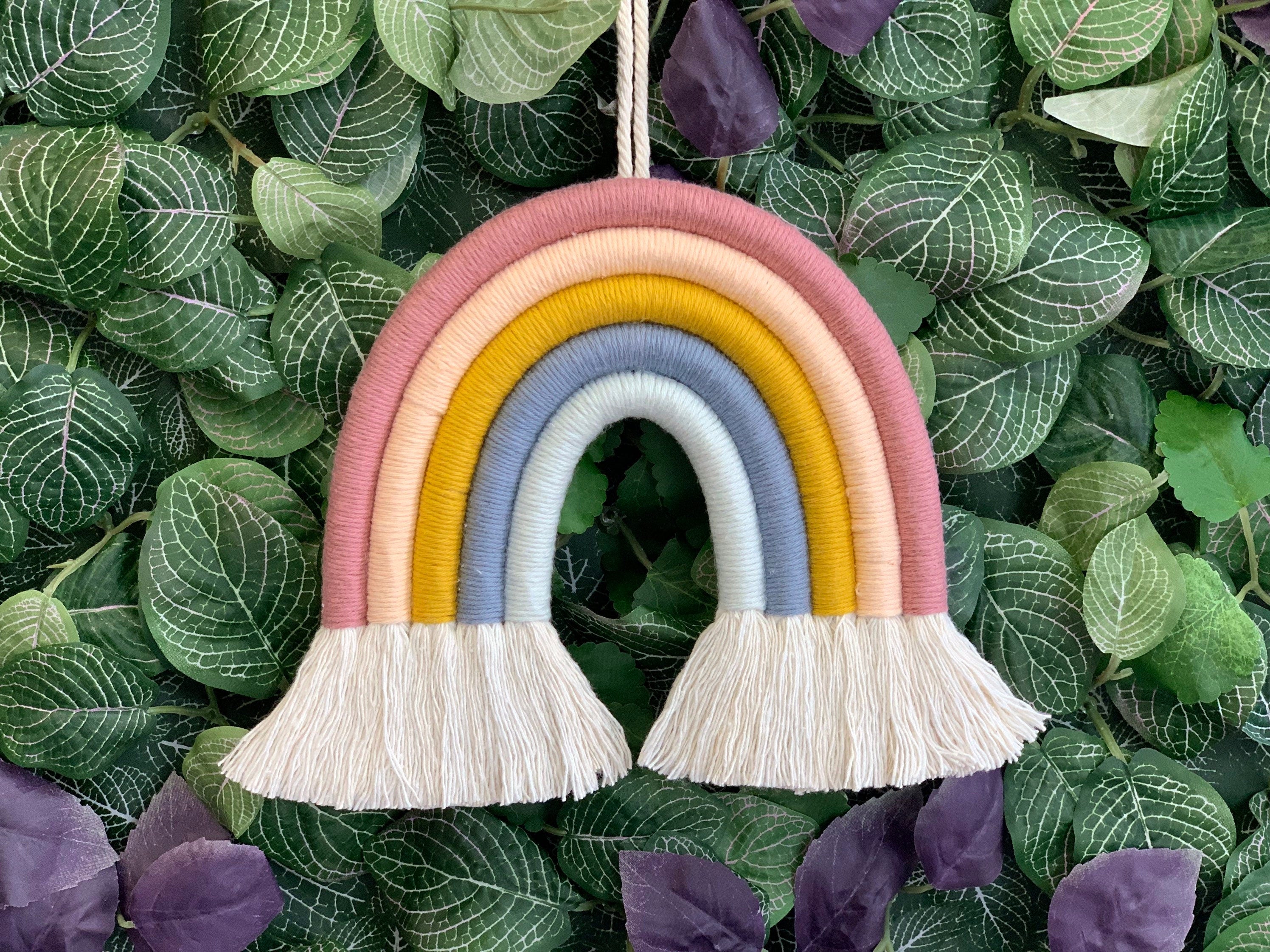 Rainbow Wall Hanging - Macrame rainbow - rope rainbow - fibre art - playroom decor - nursery decor - new baby - baby shower.