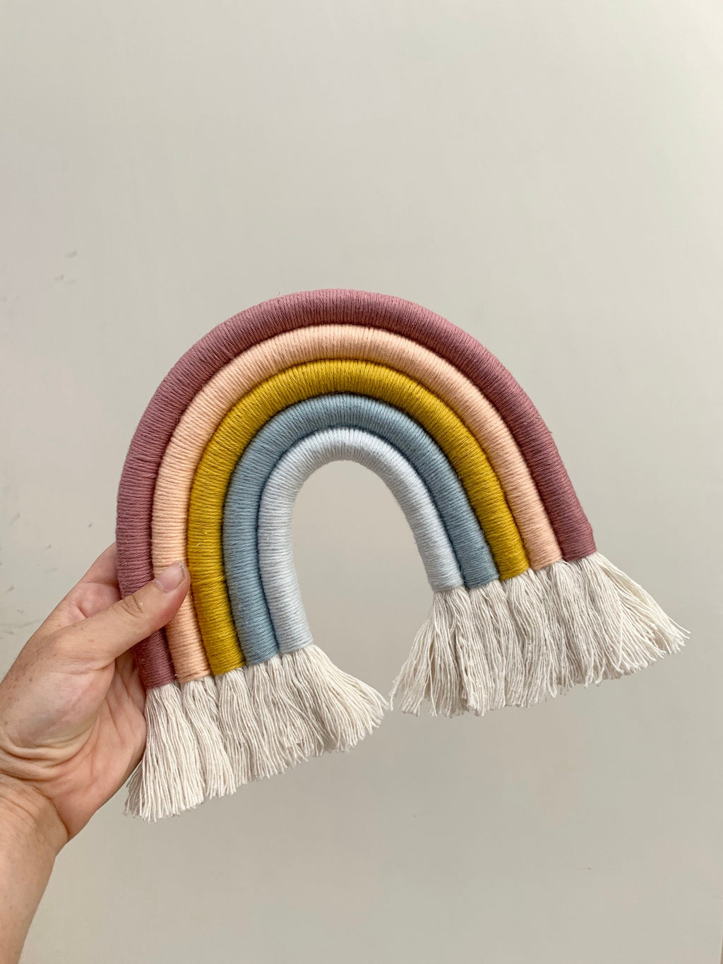 Rainbow Wall Hanging - Macrame rainbow - rope rainbow - fibre art - playroom decor - nursery decor - new baby - baby shower.