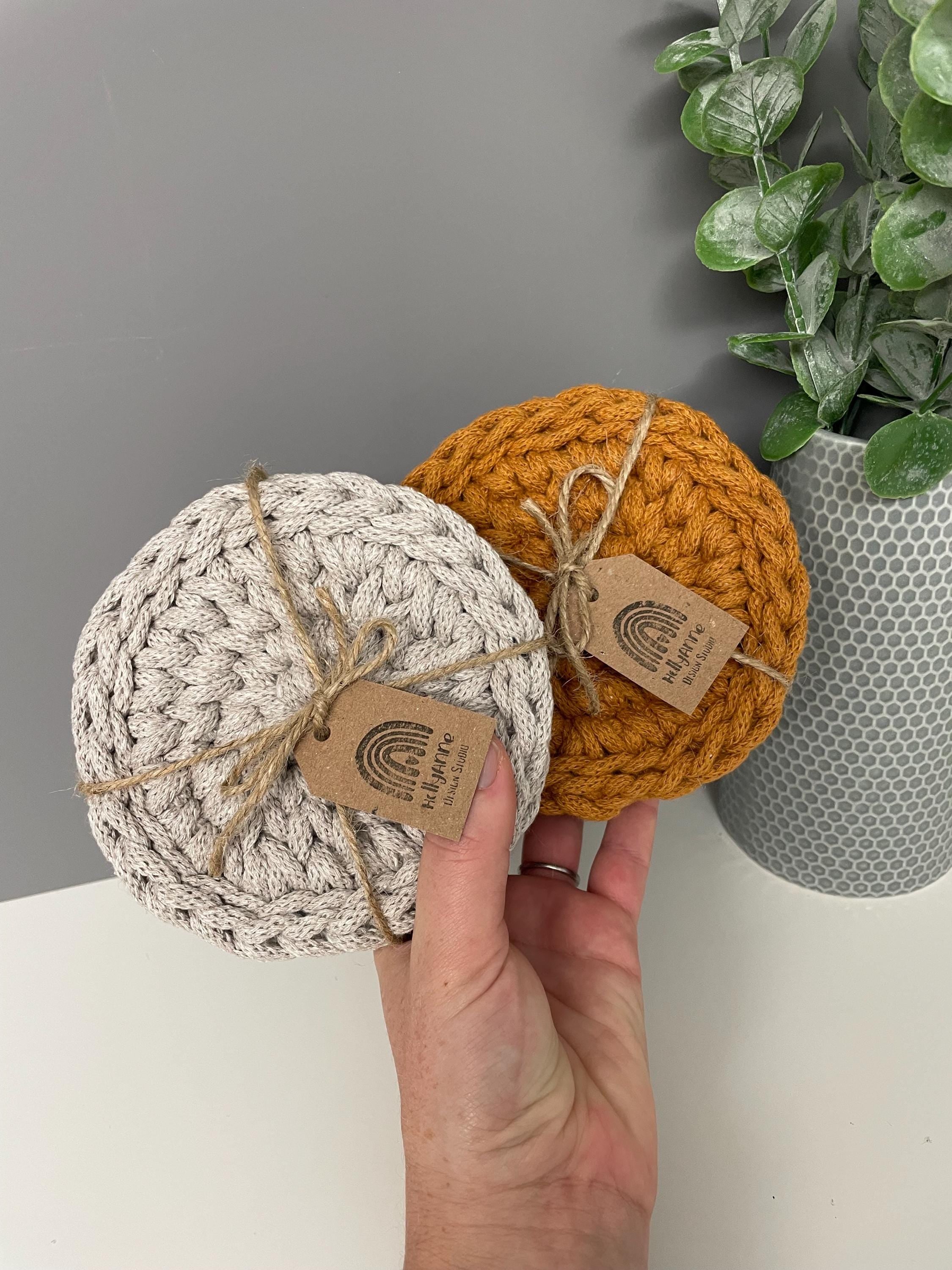 Handmade Crochet Coasters, Chunky Crochet coasters, home decor