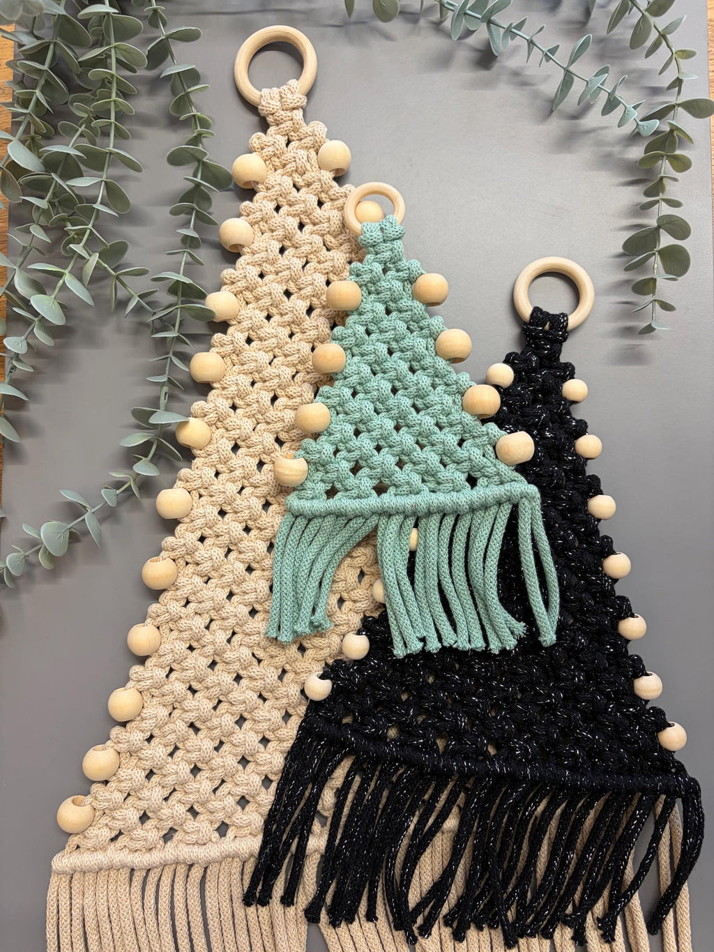 Macrame Christmas Tree wall hanging, Christmas decoration.