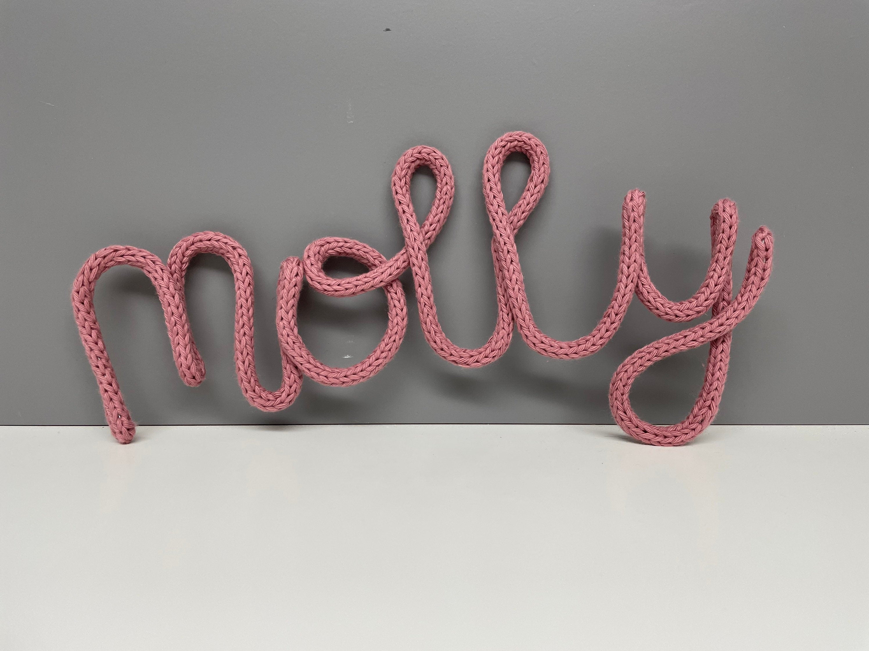 Personalised knitted wire word - wire words - personalised name - childrens bedroom name - nursery decor.