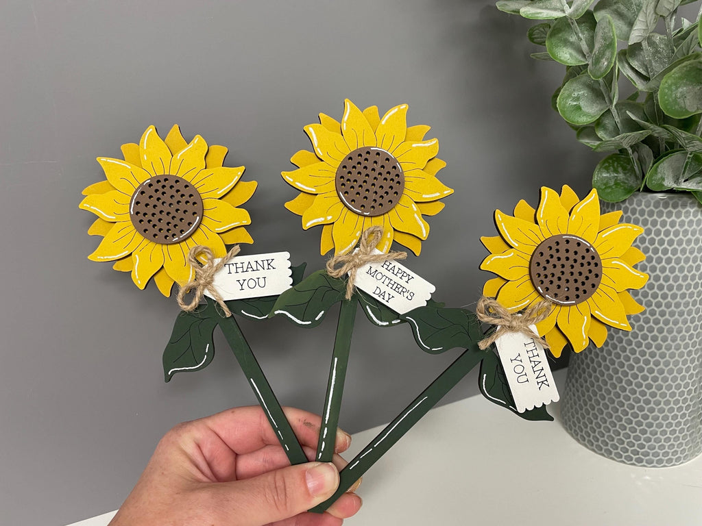 Wooden Sunflower Stem, Teacher Appreciation Gift