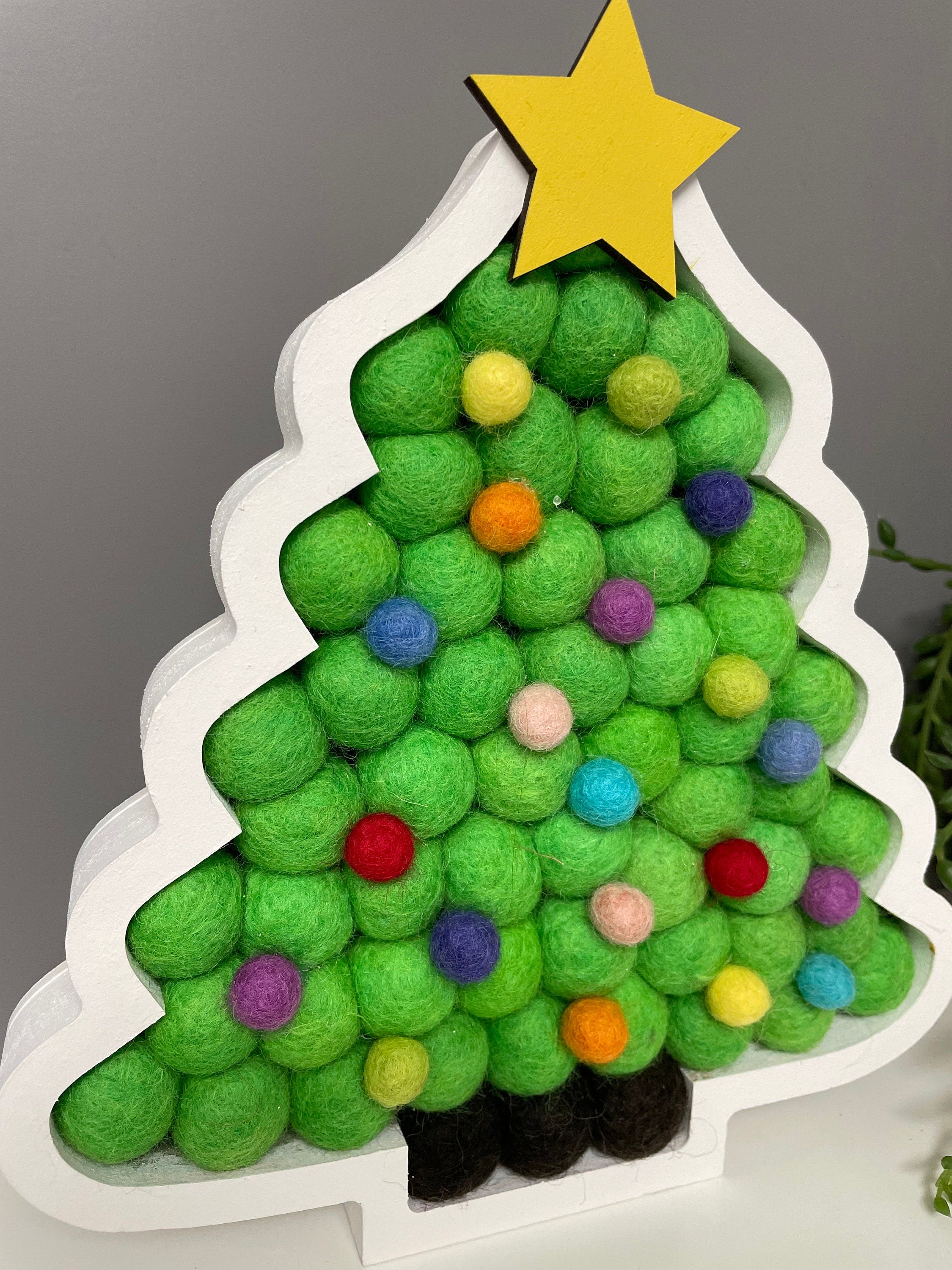 Pom Pom Christmas tree, Christmas decoration, freestanding pom pom Christmas tree.