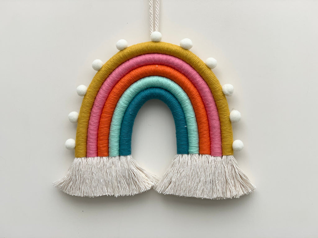Rainbow wall hanging - macrame rainbow - rope rainbow - fibre art - nursery decor - playroom decor - rainbows