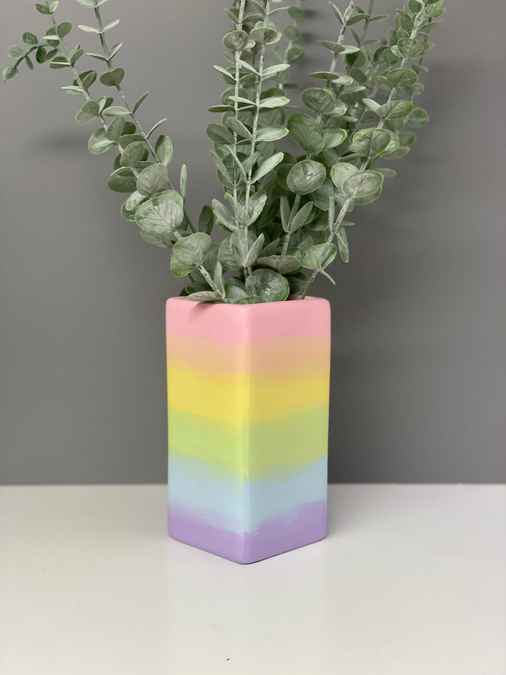 Hand painted Pastel ombré ceramic vase