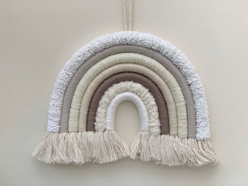 Macrame Rainbow wall hanging, neutral nursery decor