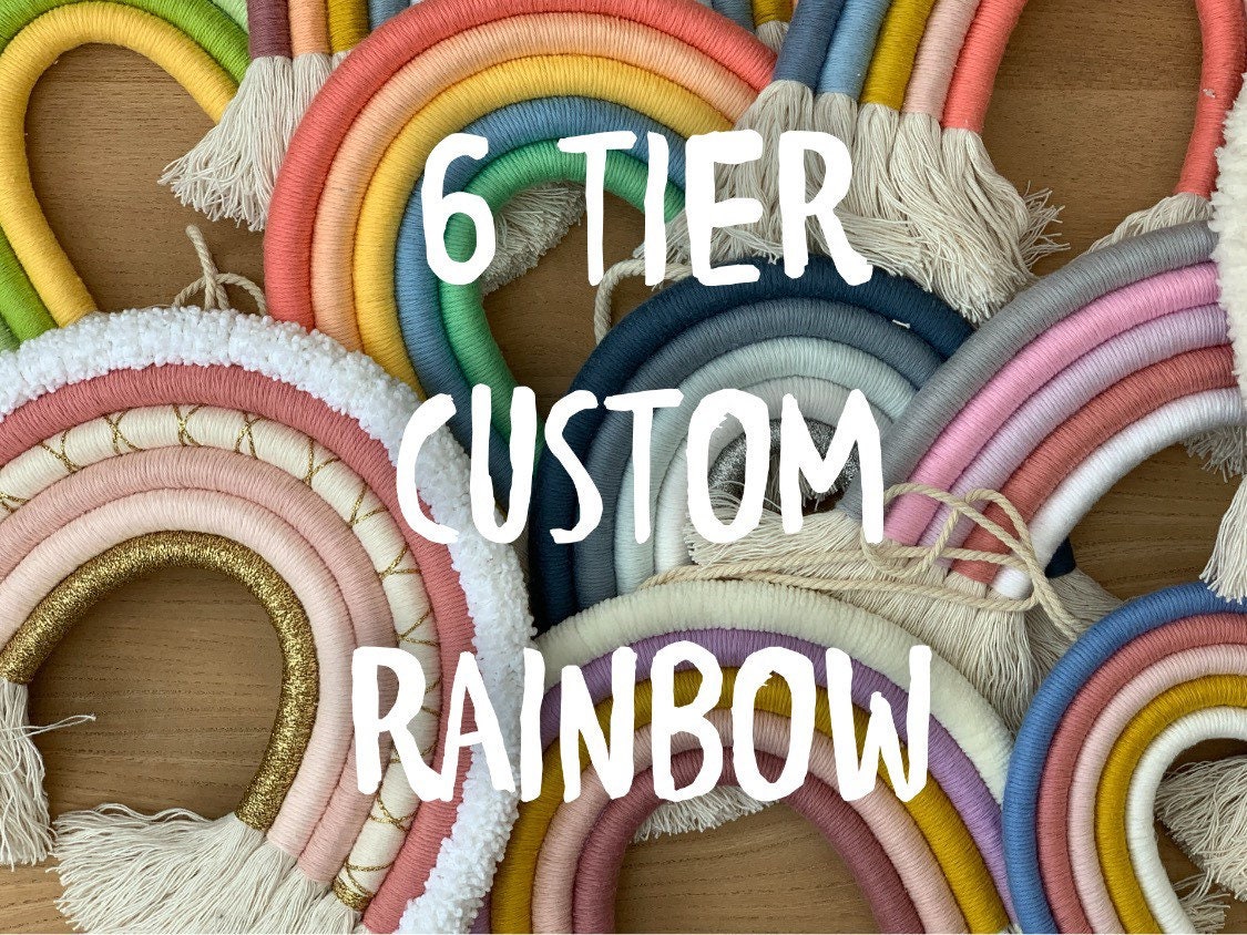 Custom 6 Tier Rainbow Wall Hanging, Braided Cotton Nursery Decor, nursery decor, playroom